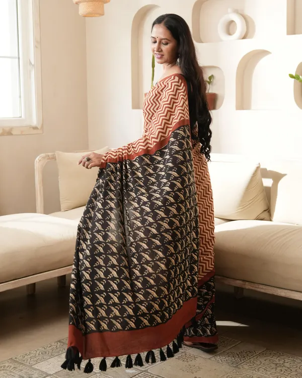 Multicolour_Cotton_Zigzag_Print_Mul_Saree_For_Women